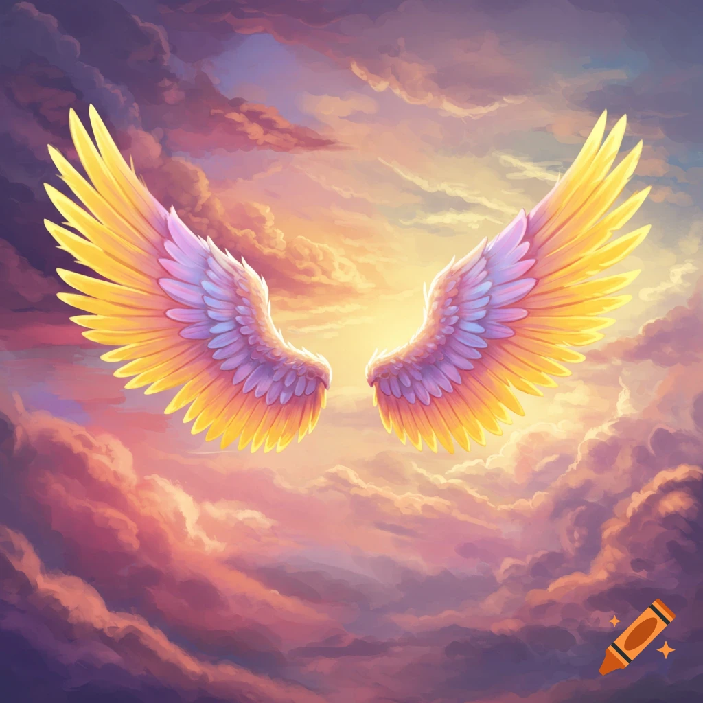 Vibrant wings soar against a cloudy sunset sky.