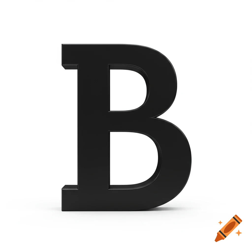 A large black capital letter B.