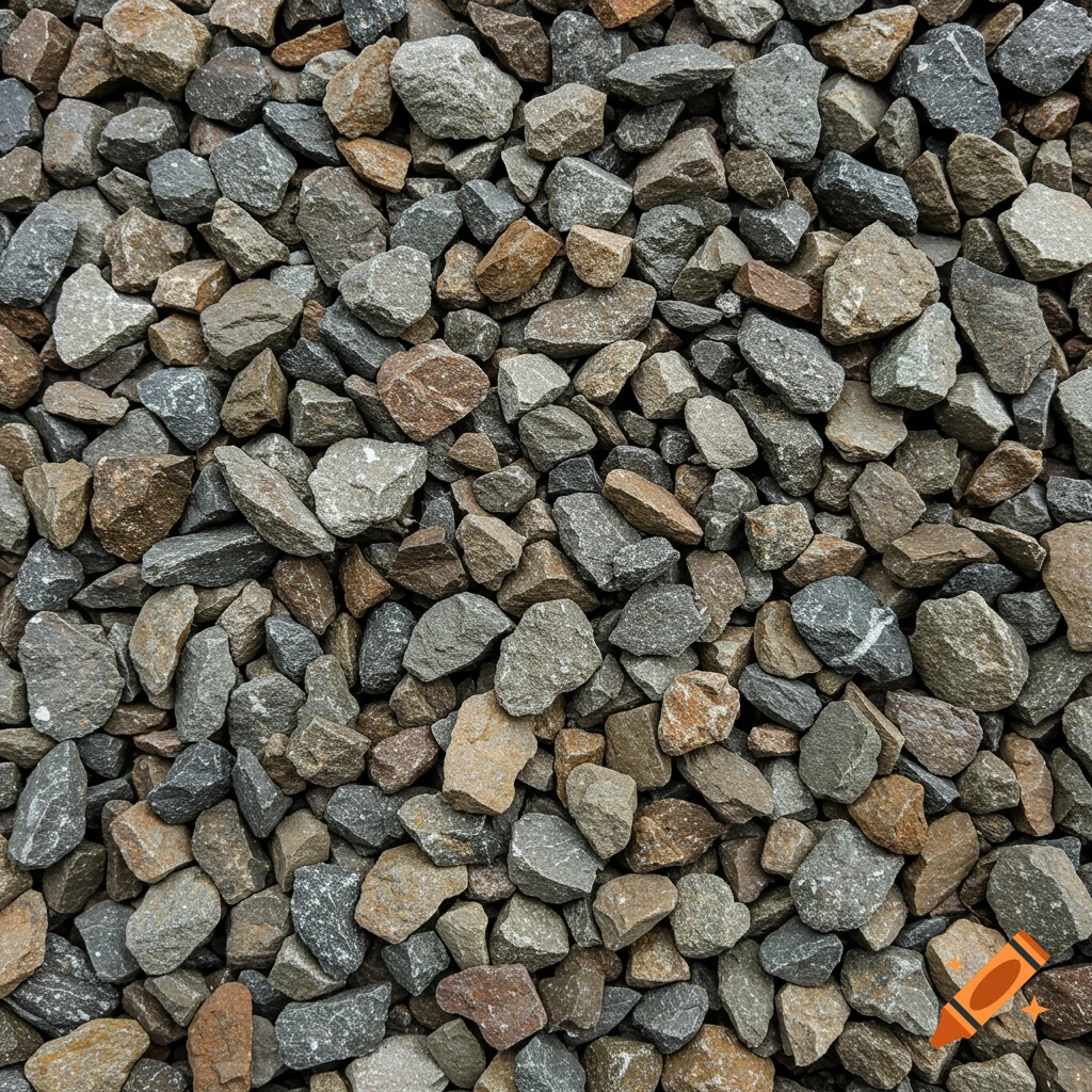 Close-up view of mixed color gravel stones