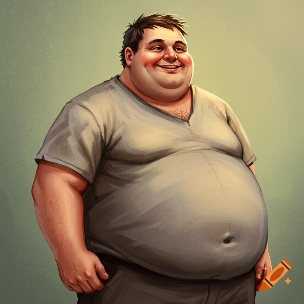 A smiling overweight man