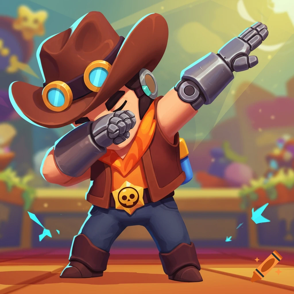 of Brawl Stars character Carl dabbing