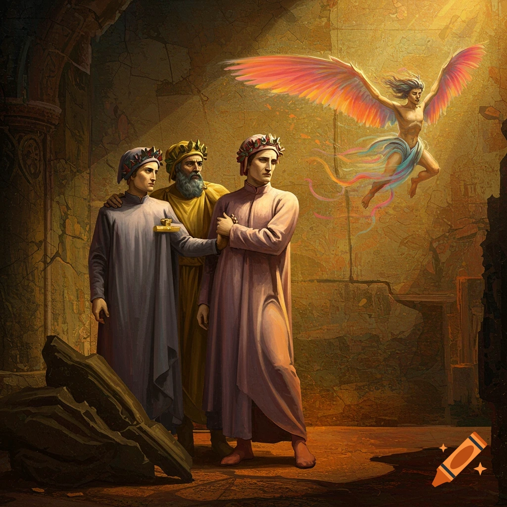 Dante, Virgil, and Icarus on Craiyon