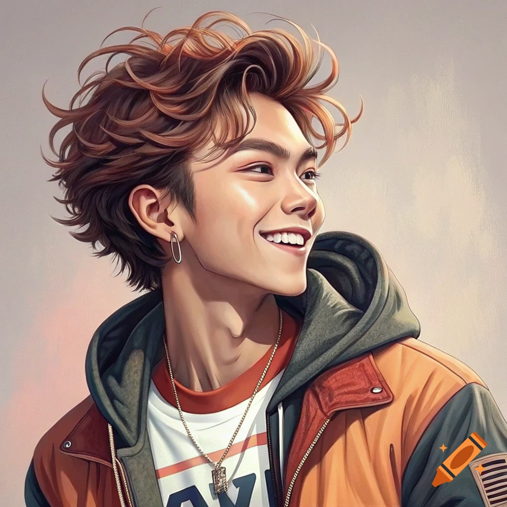 Smiling young man with brown hair, wearing a jacket and necklace.