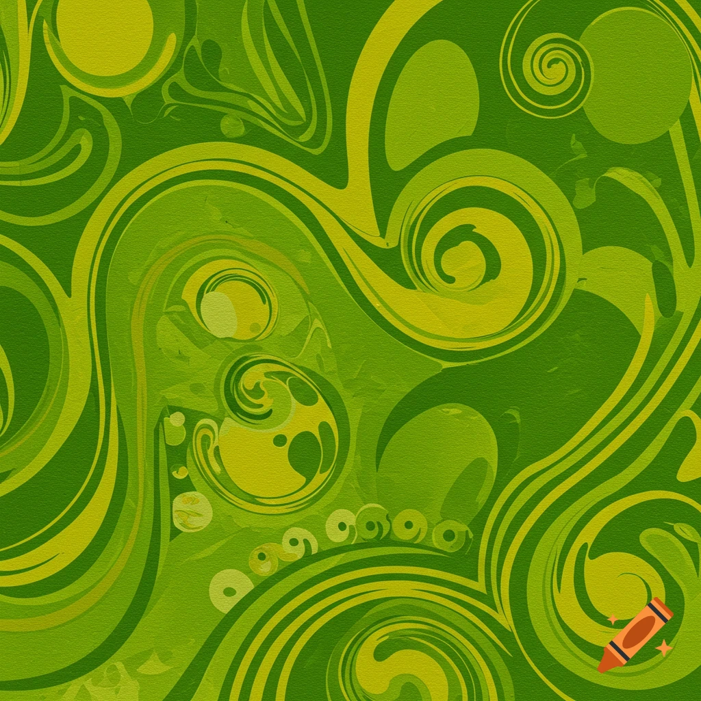 Abstract swirling pattern in shades of green and yellow with a textured look.