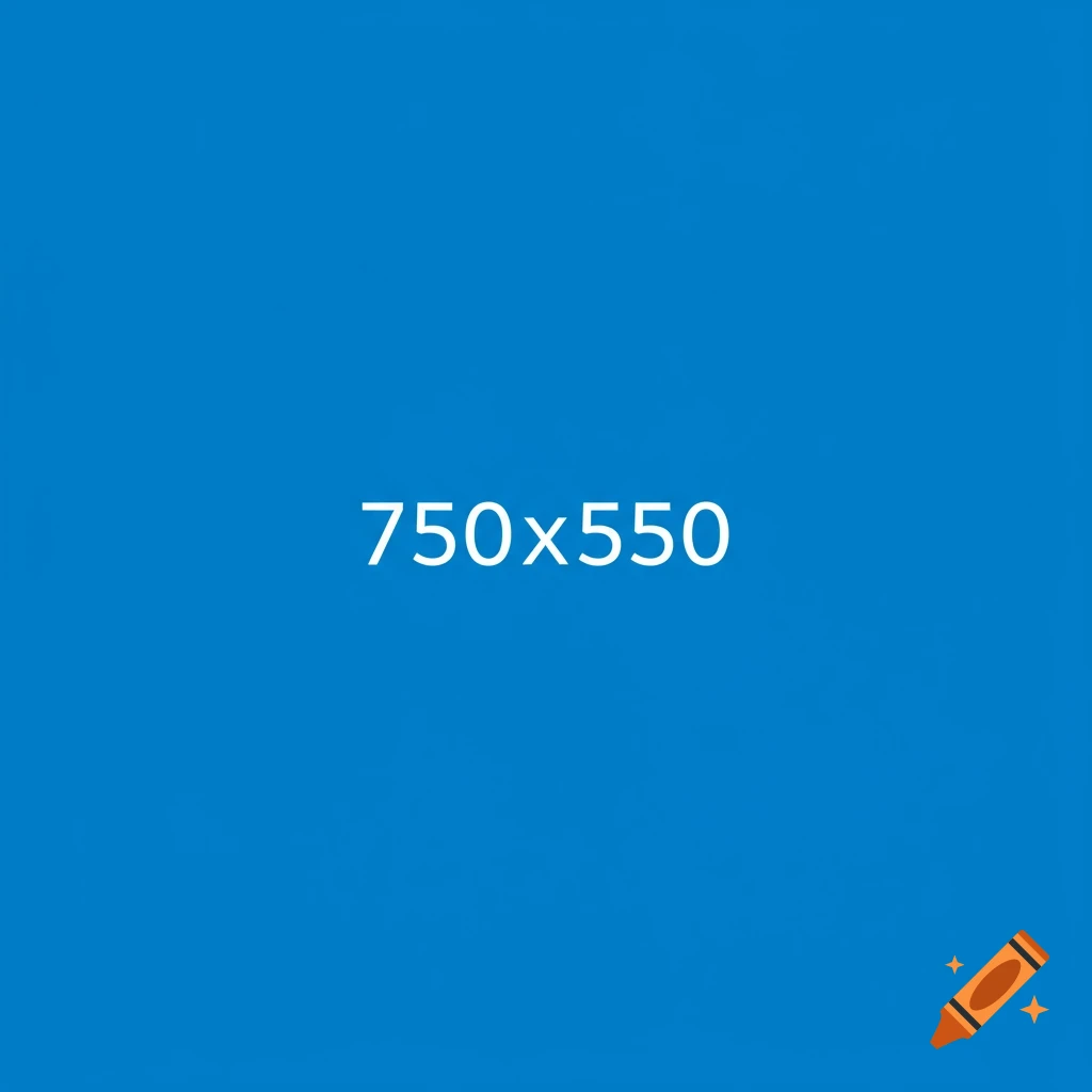 Blue background with white text '750x550' centered
