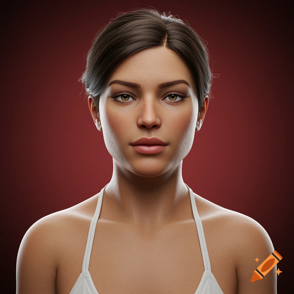 Photorealistic digital portrait of a woman