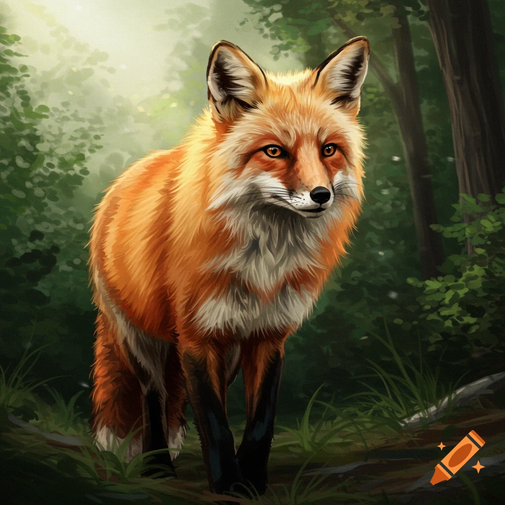 A fox in a forest