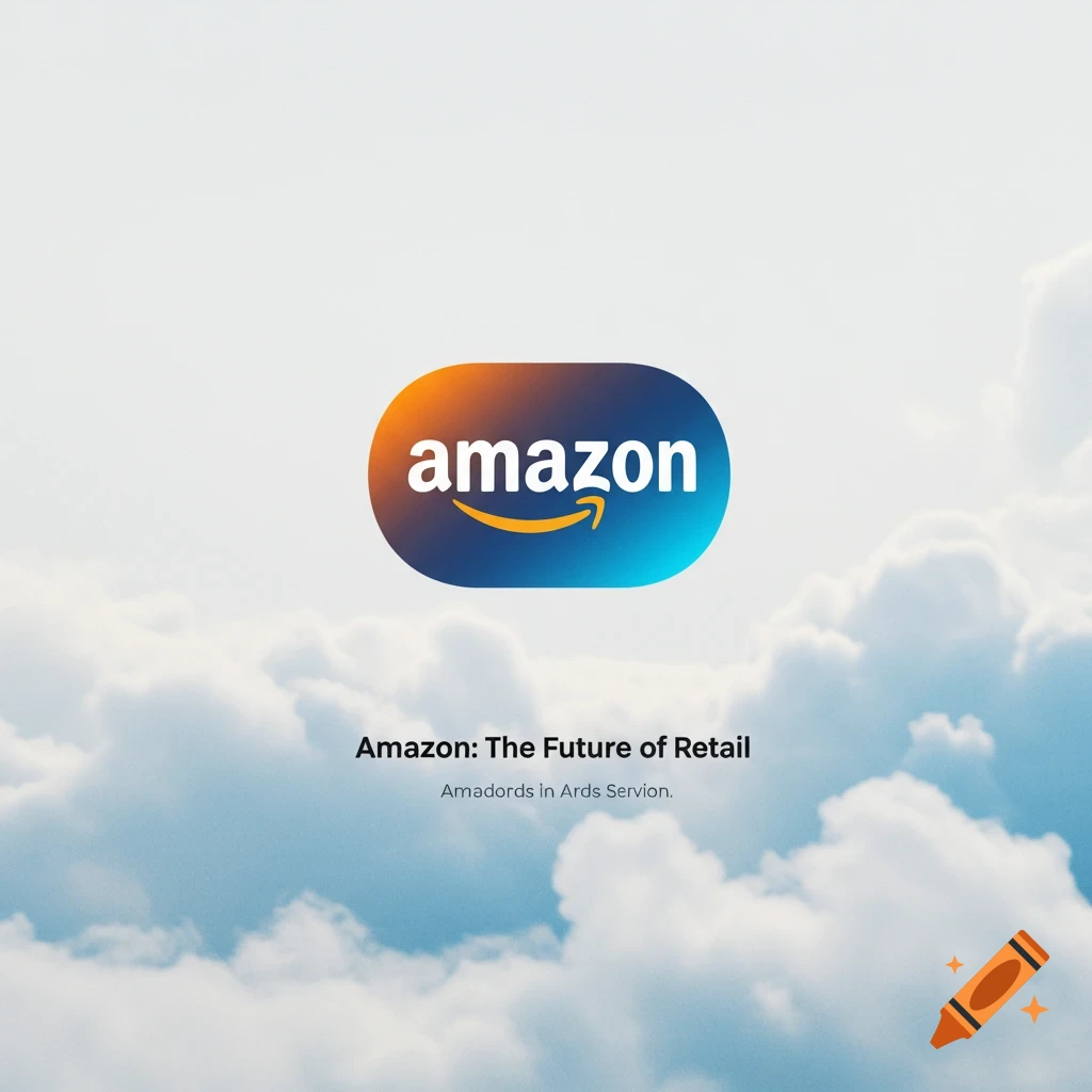 The Amazon logo and text are set against a cloudy sky.