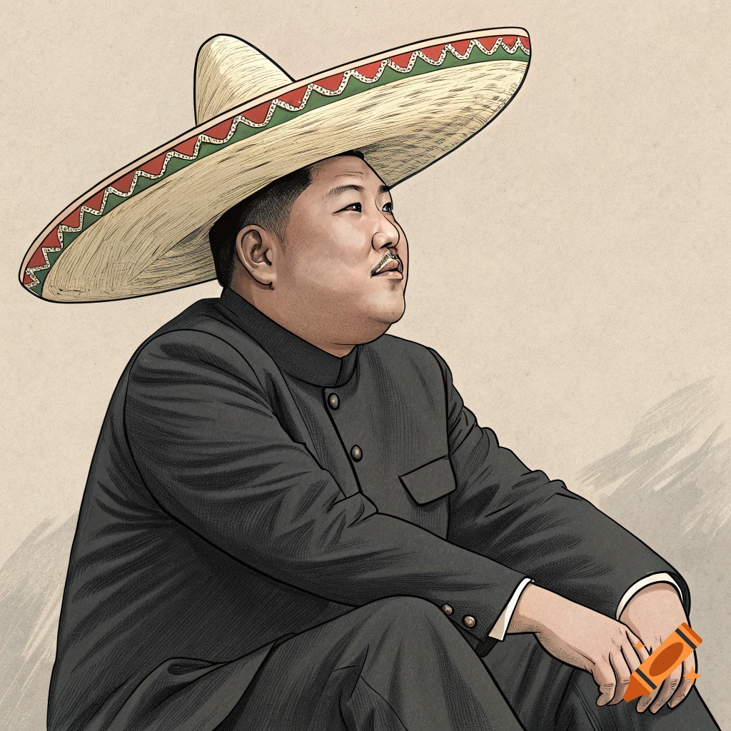 Illustration of a person wearing a sombrero and black suit
