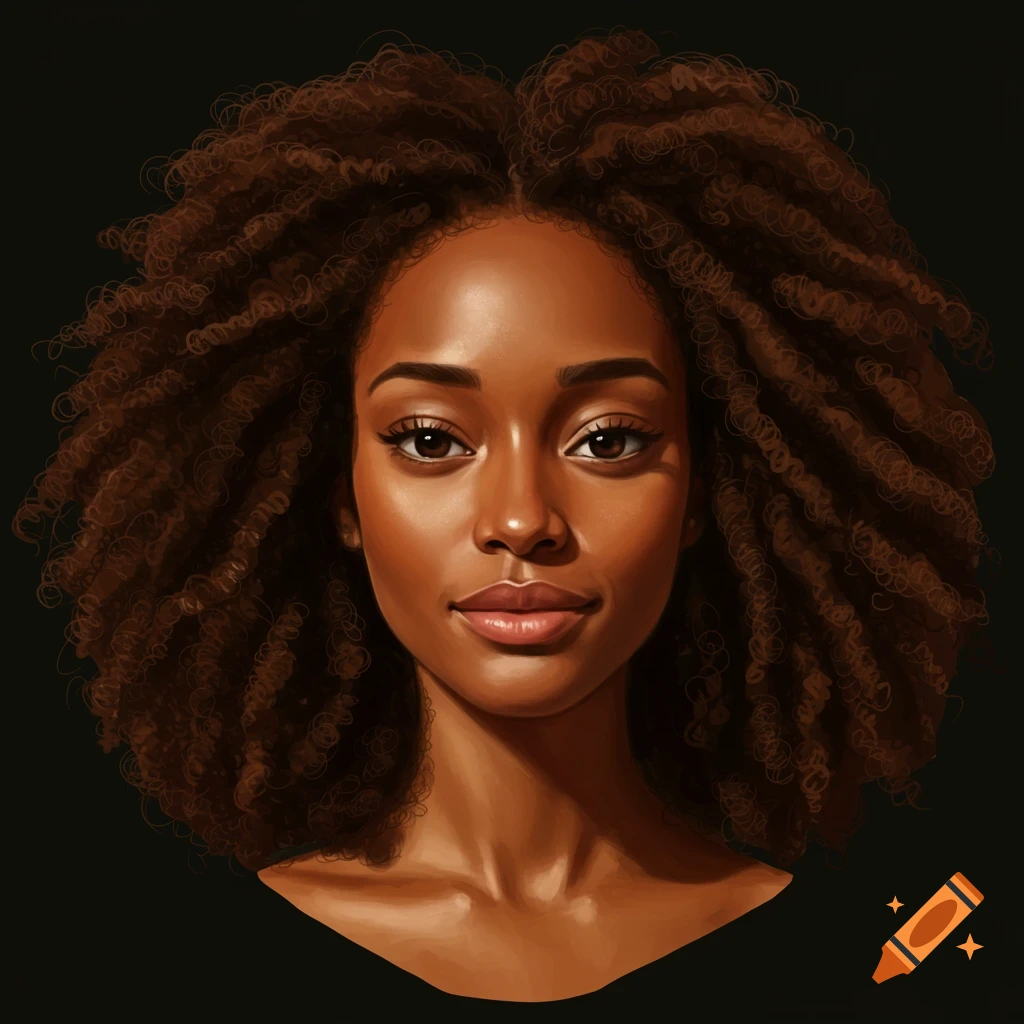 A person with curly hair, lit by sunlight.