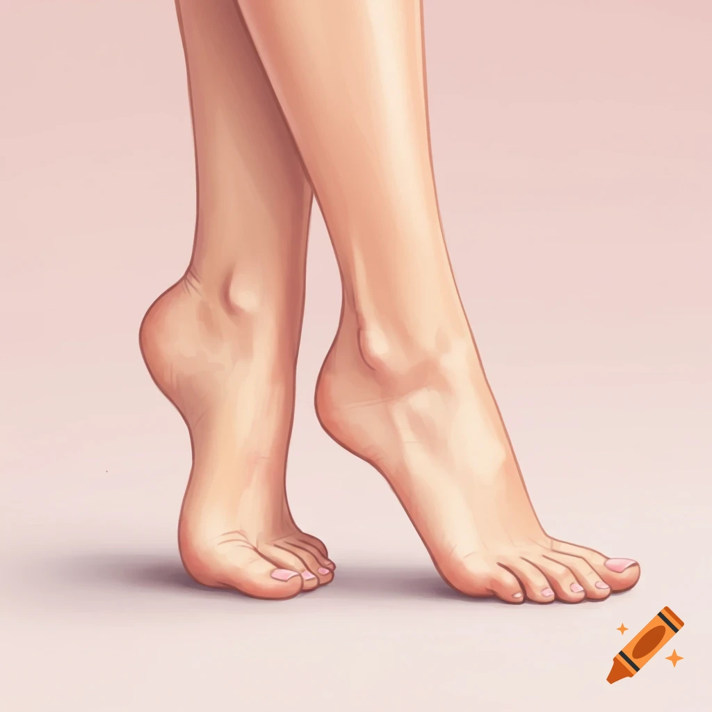 A person's feet and lower legs in a standing pose.