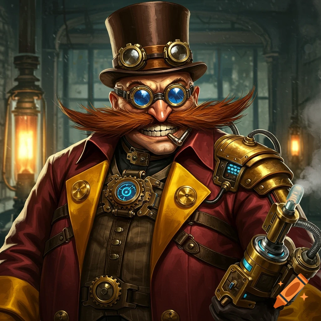 Dr. Eggman in steampunk attire