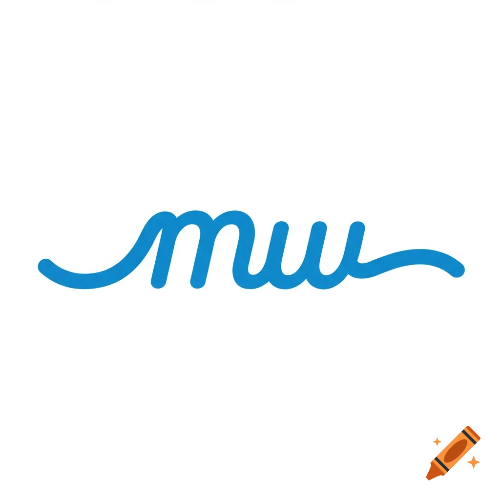 Blue stylized 'mw' logo on a white background