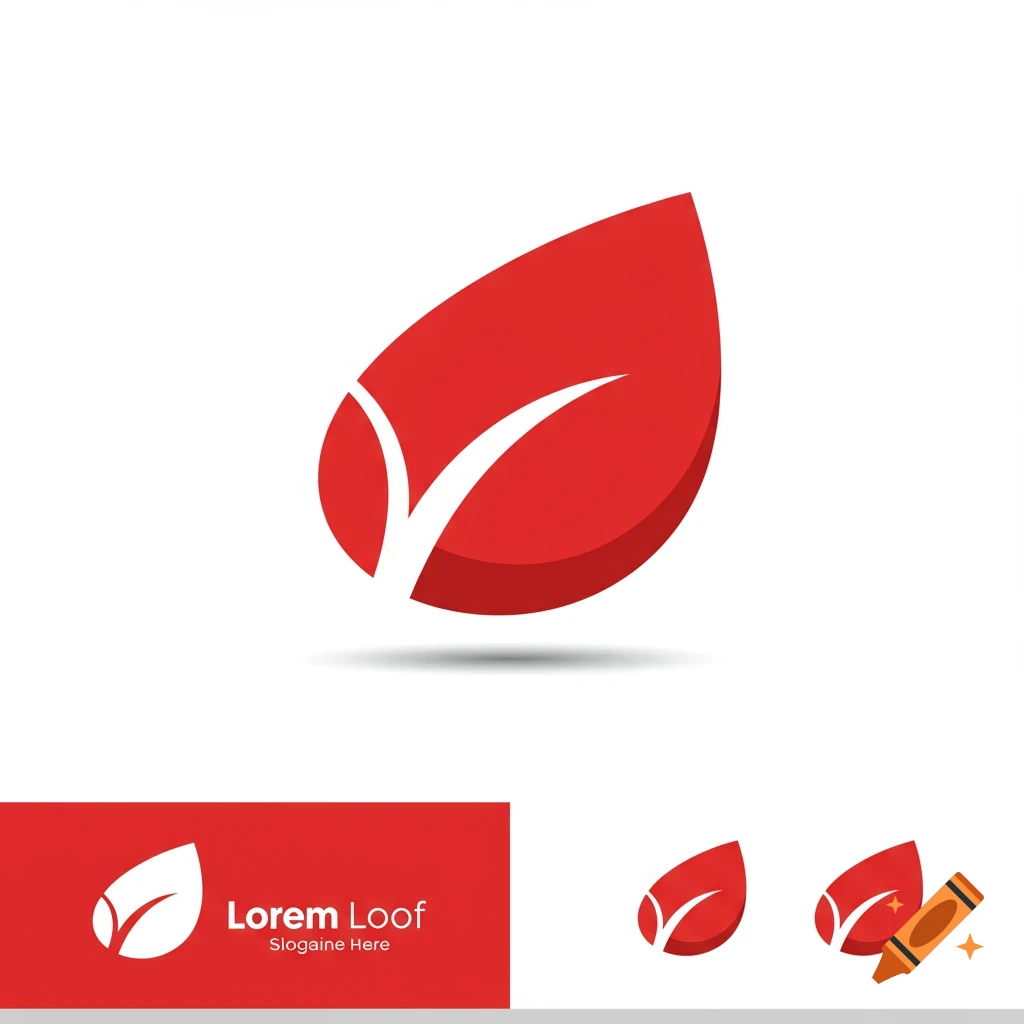 A red leaf logo design.