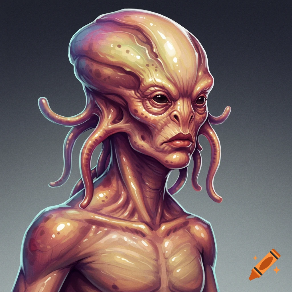 An alien with tendrils for hair.