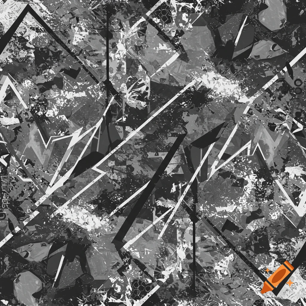 Black and white abstract geometric grunge pattern