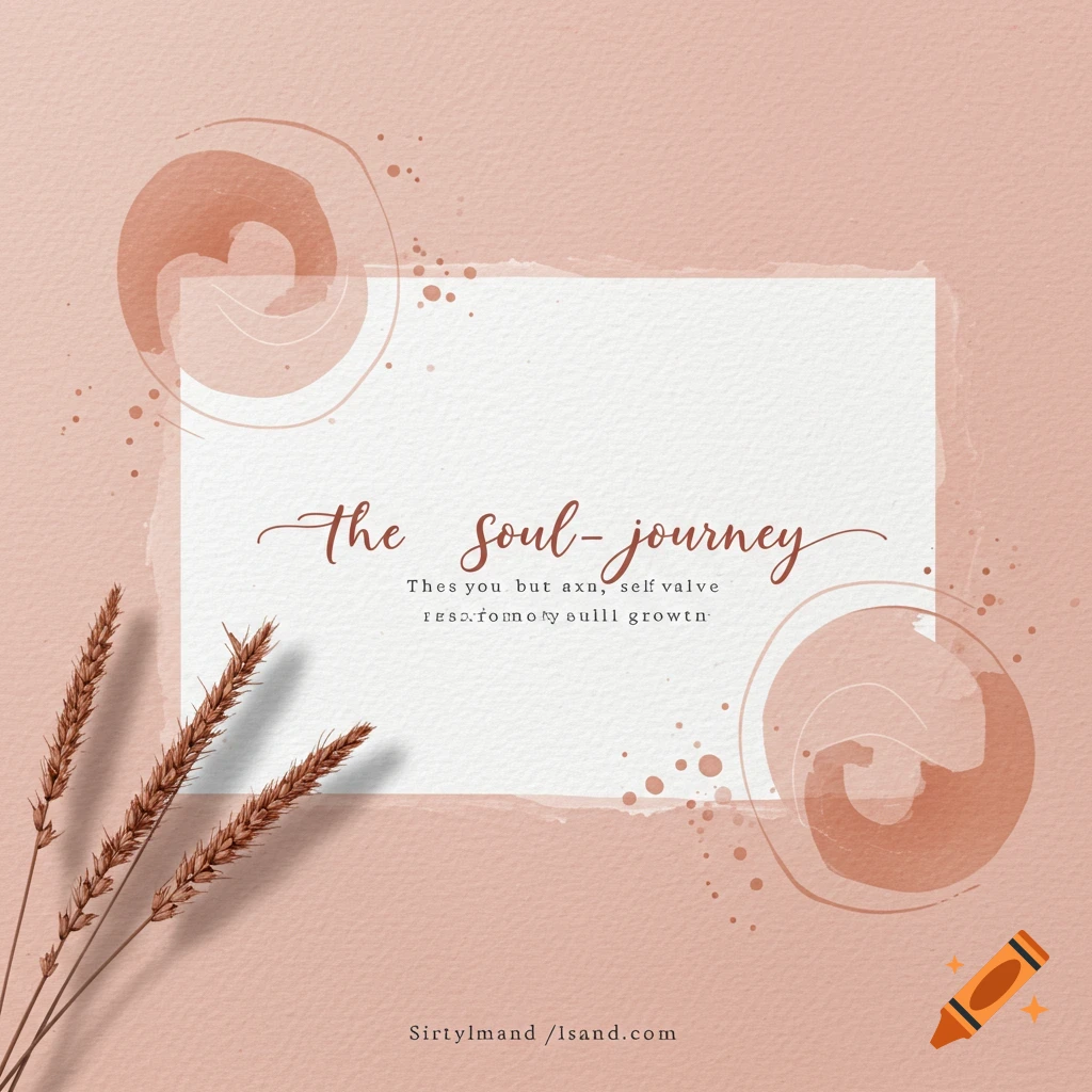 Illustrative image with soft pink background, white text box, abstract shapes, and plant stalks.
