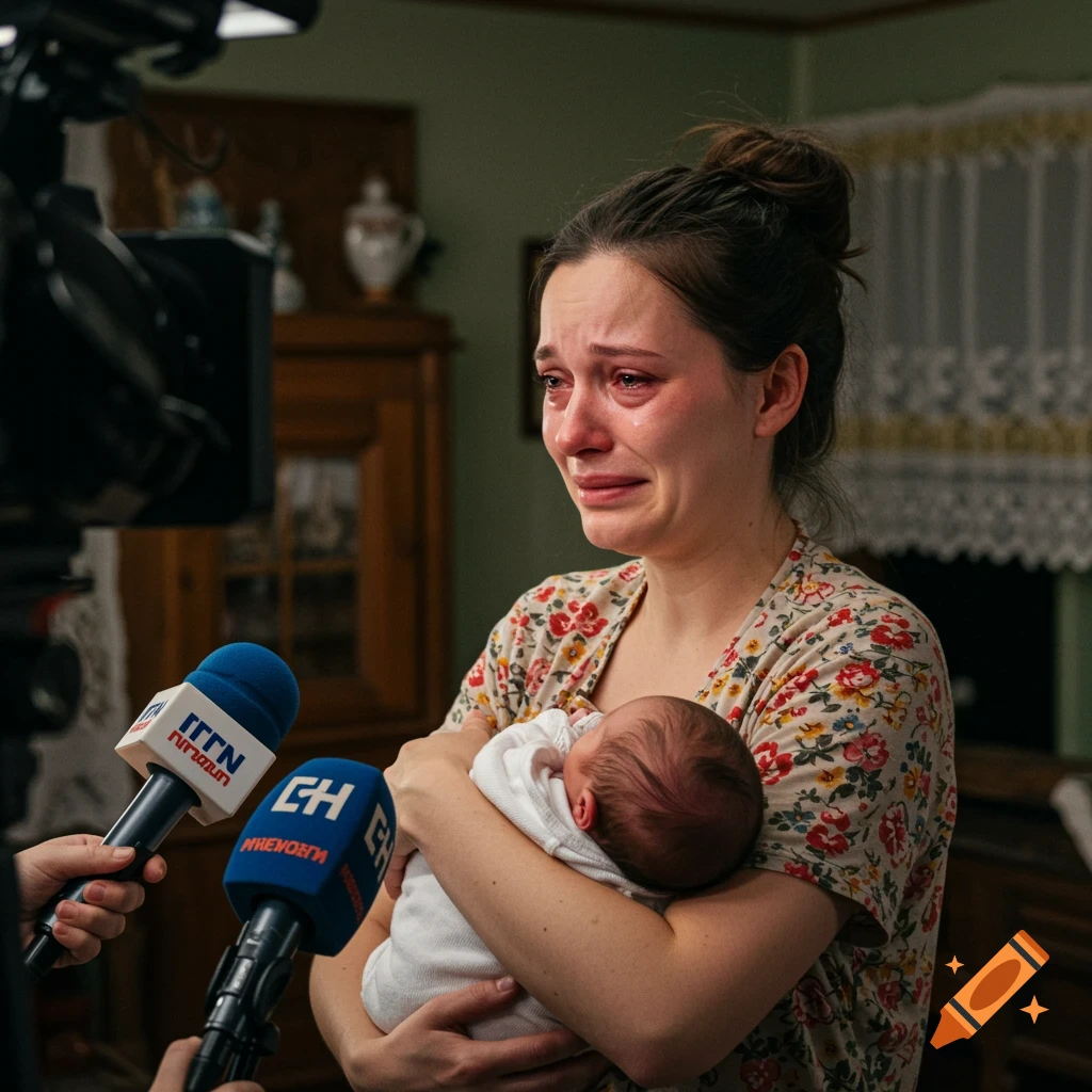 Russian woman and son in front of Soviet apartment buildings. on Craiyon