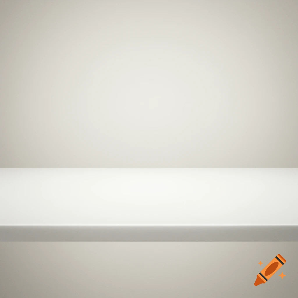 Empty white shelf against a light grey background.
