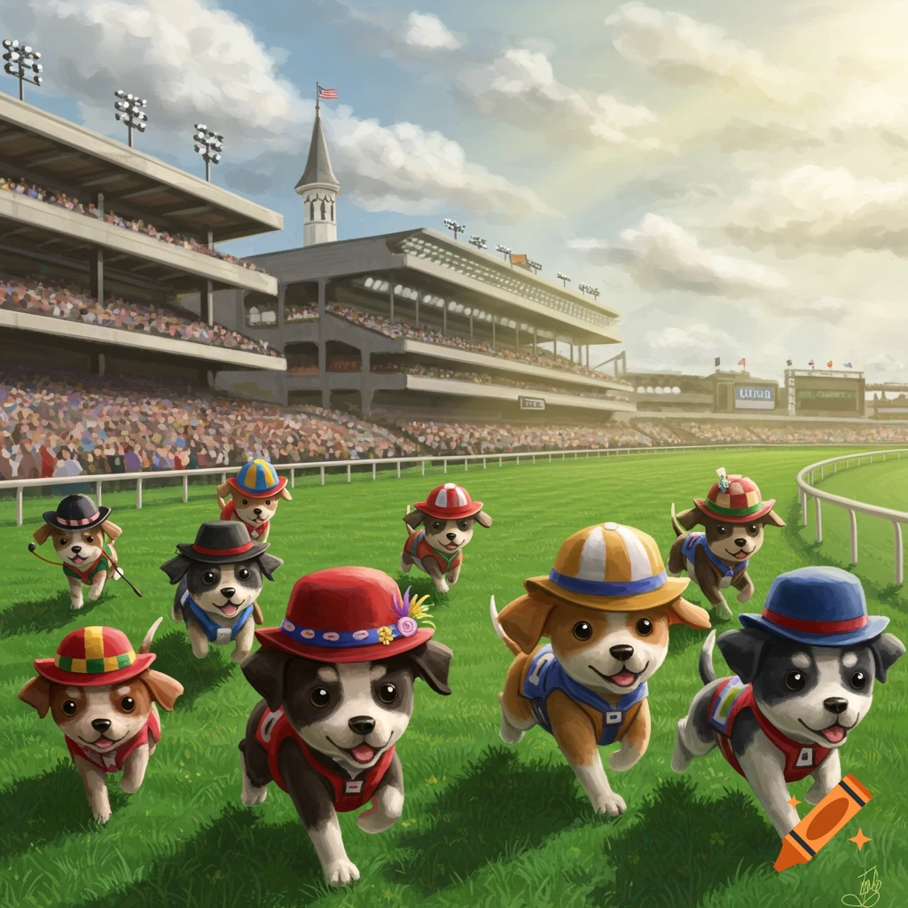 Ryder and Paw Patrol puppies in front of their headquarters in a ...