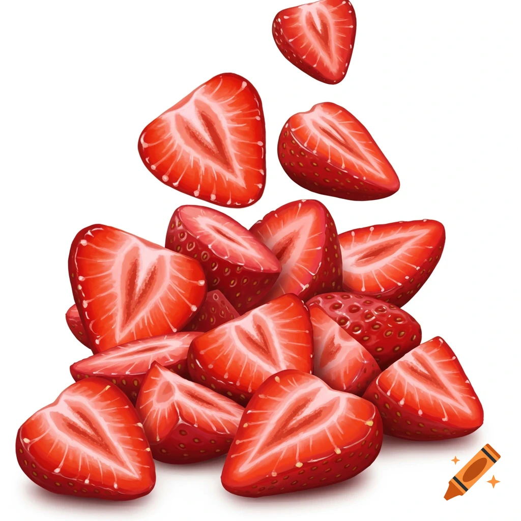 Sliced strawberries
