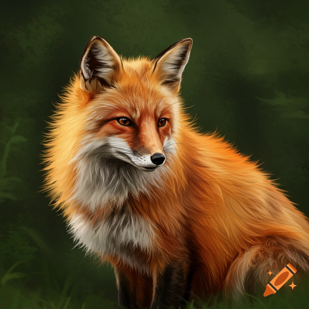 A red fox looking to the side