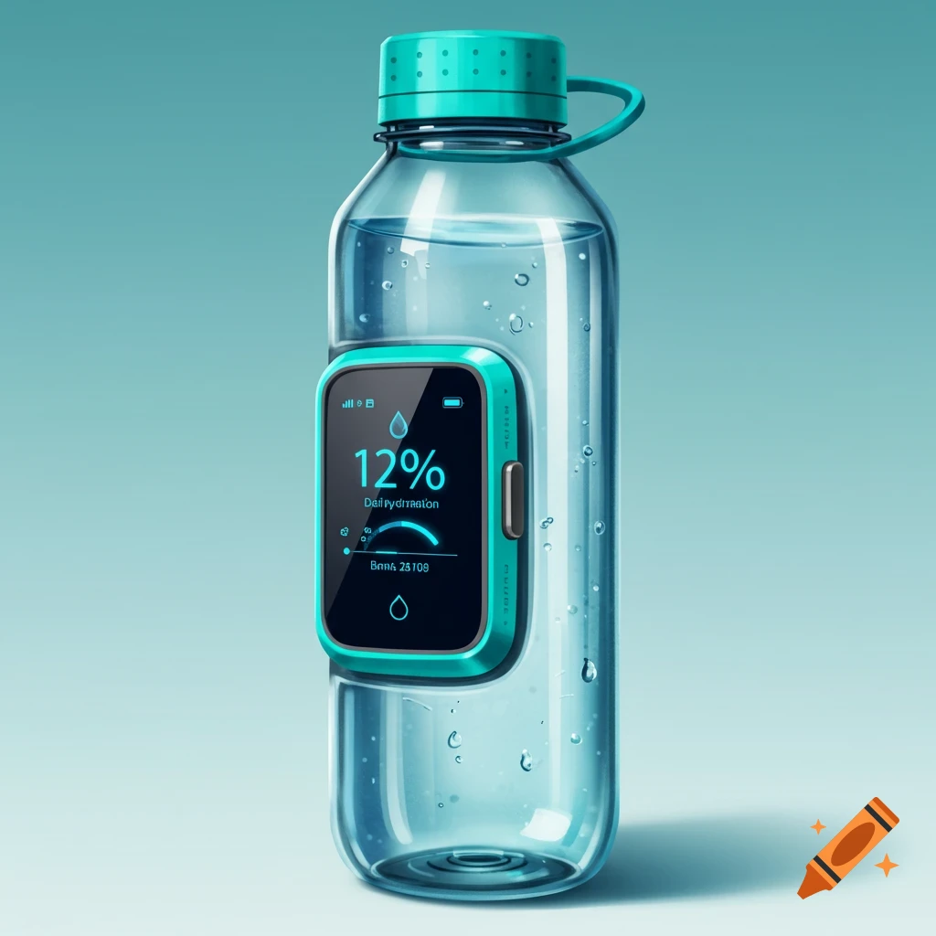 A water bottle with a smart hydration display