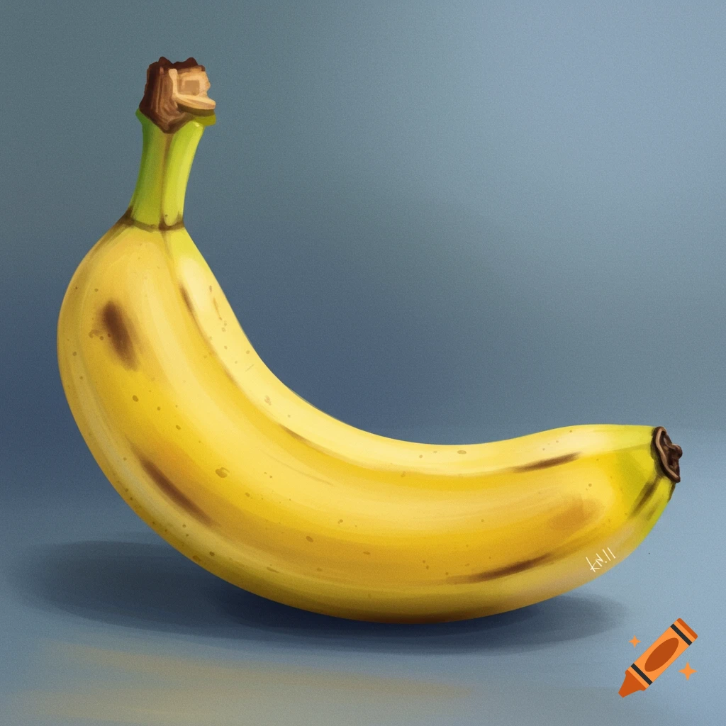 A single banana against a blue background.