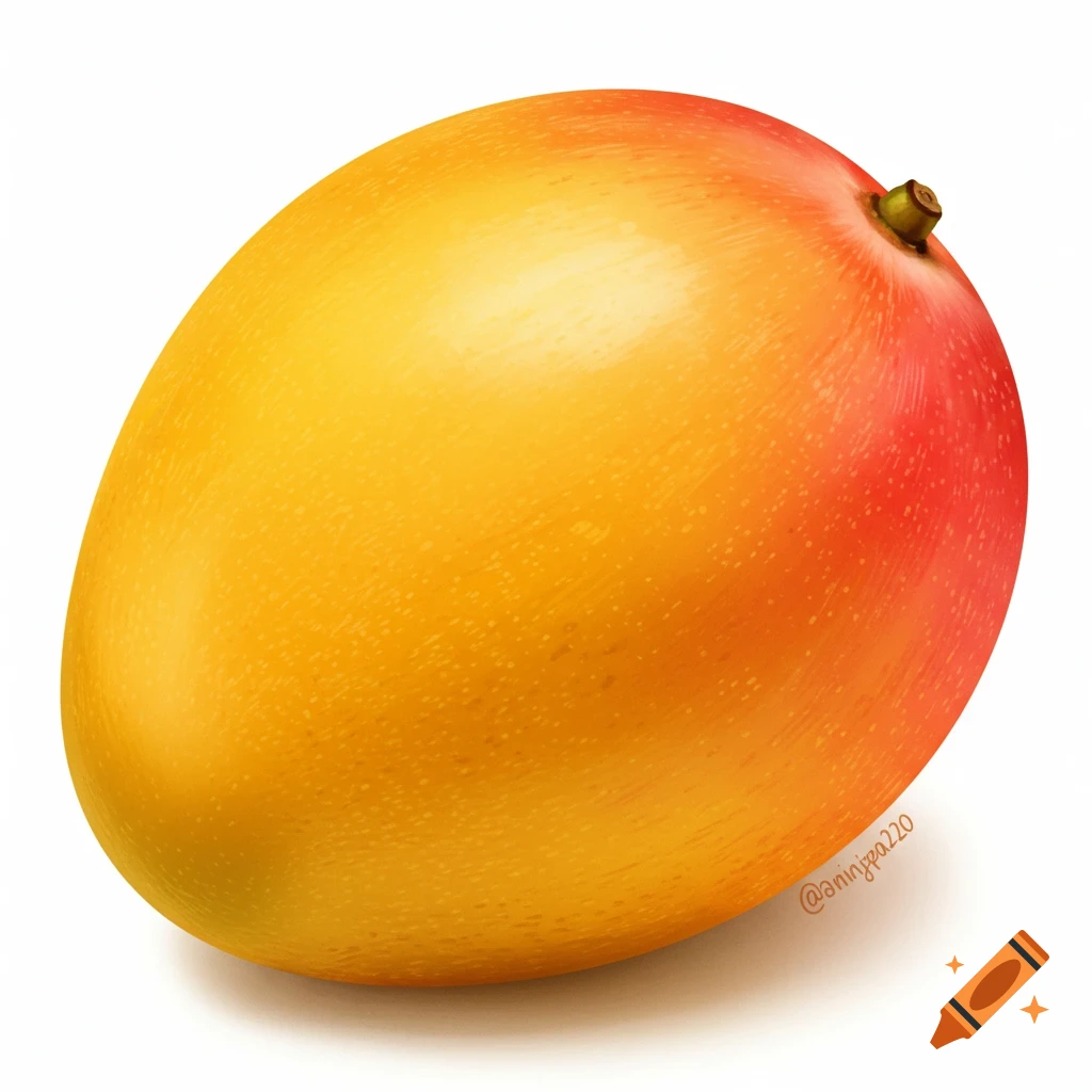 A realistic rendering of a mango.