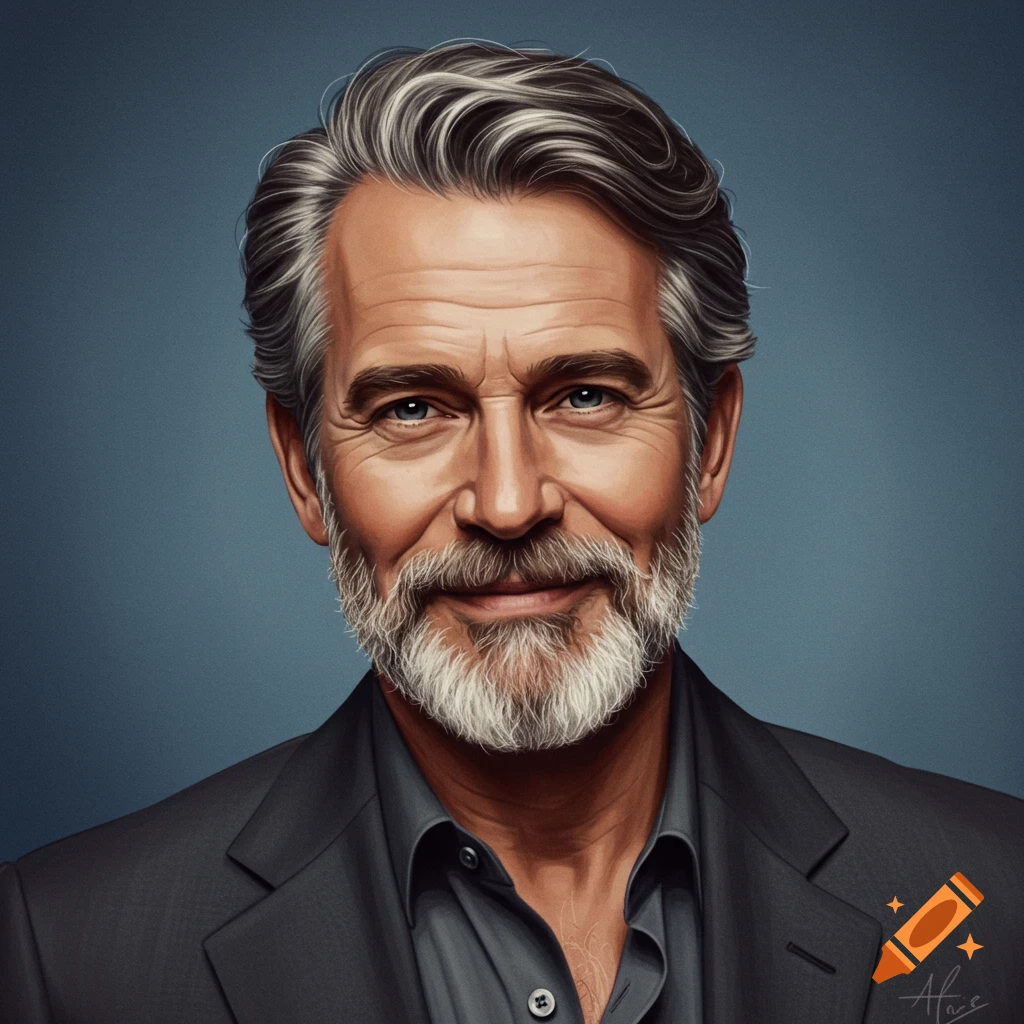 Portrait of a handsome mature man with a goatee