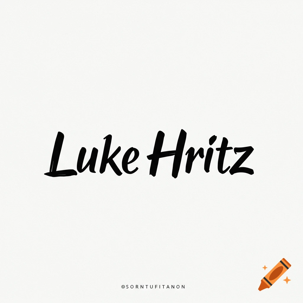 Black cursive text reading Luke Hritz on a white background.