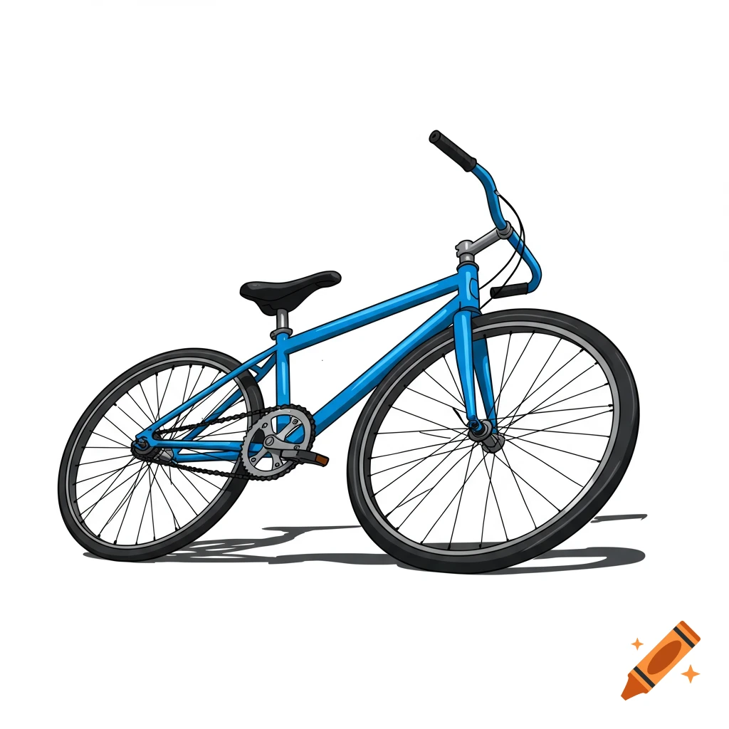A blue bicycle rendered in a vector graphic style.