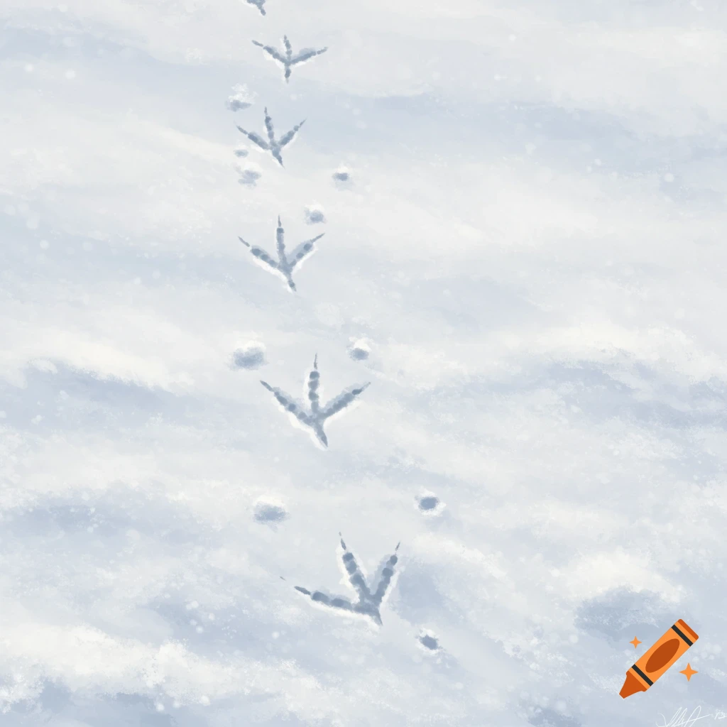 Bird tracks in snow