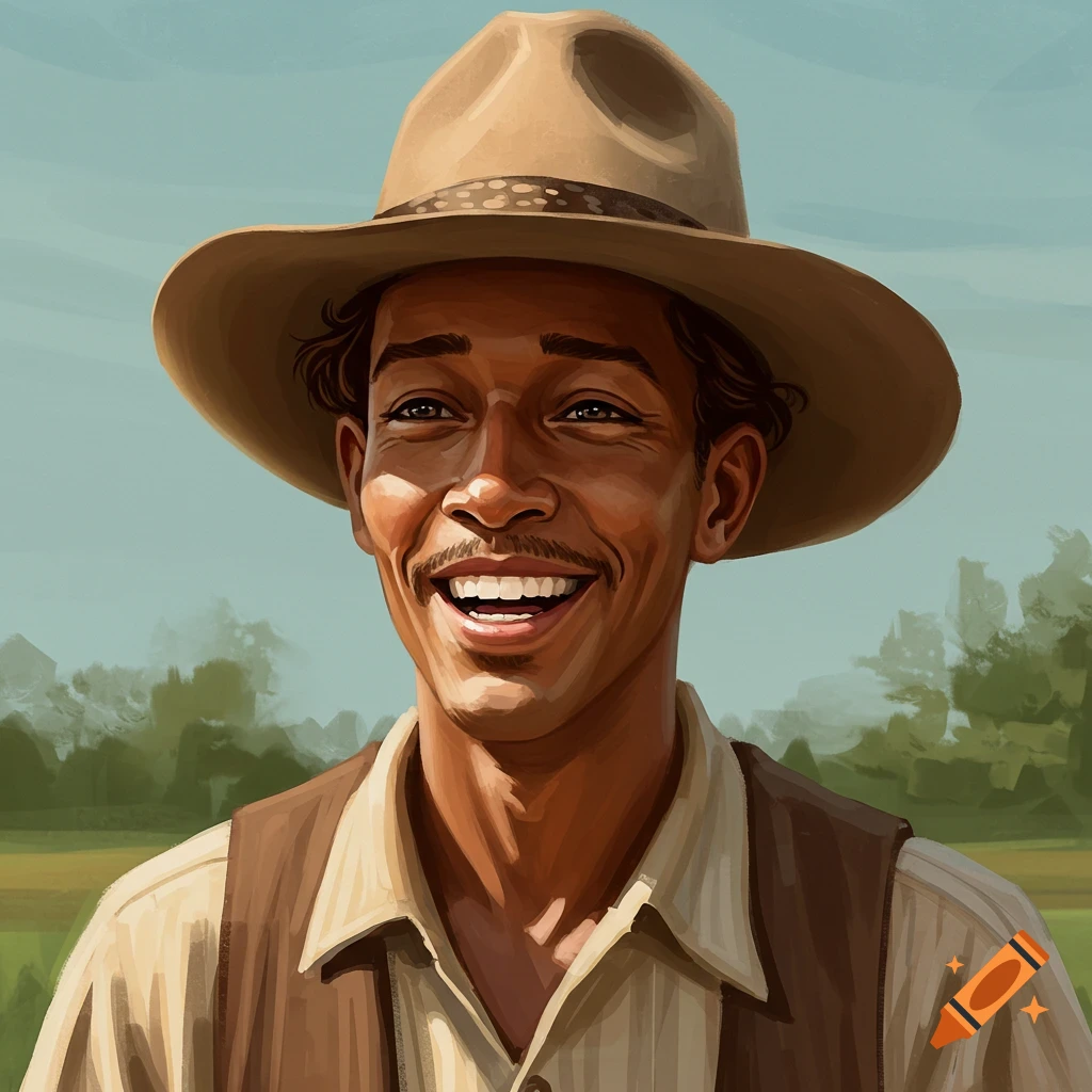 A smiling man in a hat and vest.