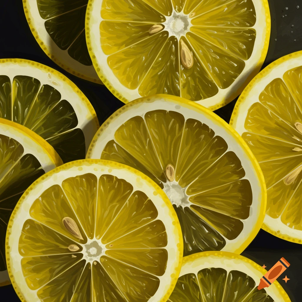 Close-up of multiple lemon slices