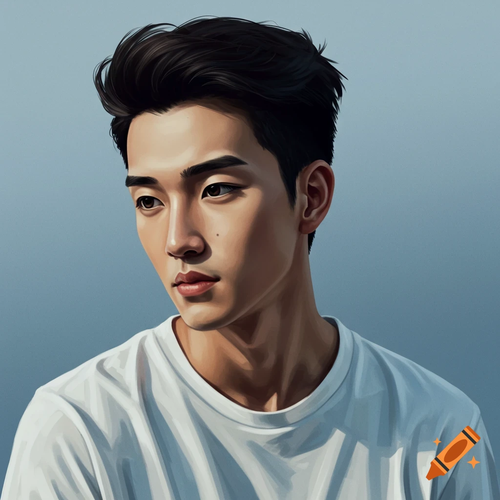 A man in a white t-shirt