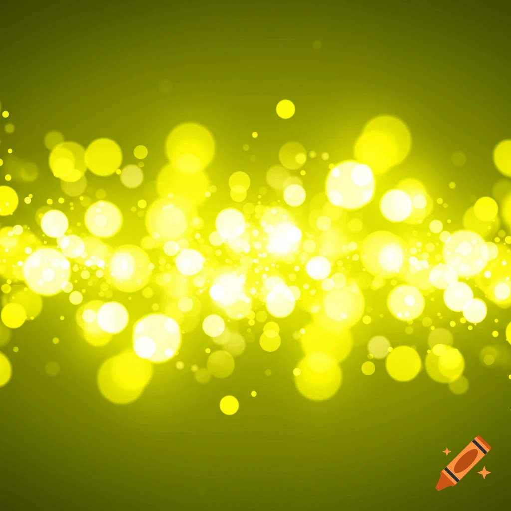 Abstract background of yellow bokeh lights glowing brightly.