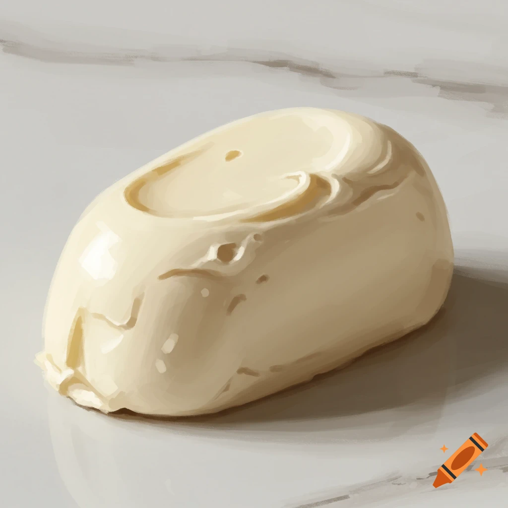 A blob of warm mascarpone cream on a surface.