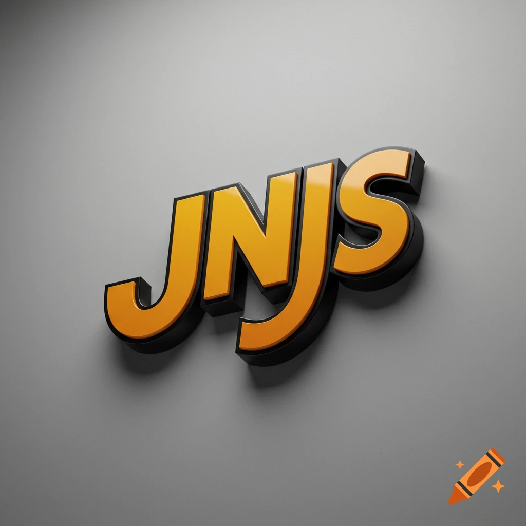 3D logo for JNS in orange and black on a grey background