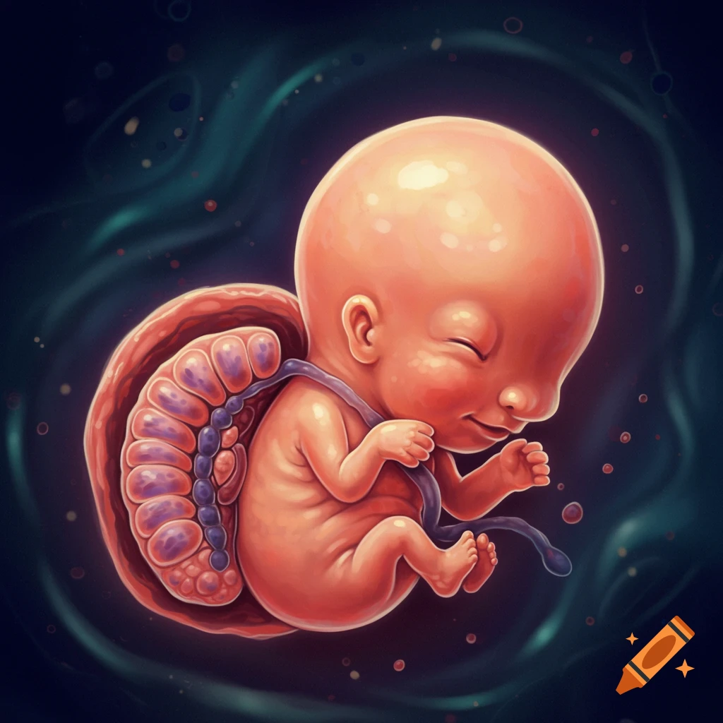 A human embryo within the womb