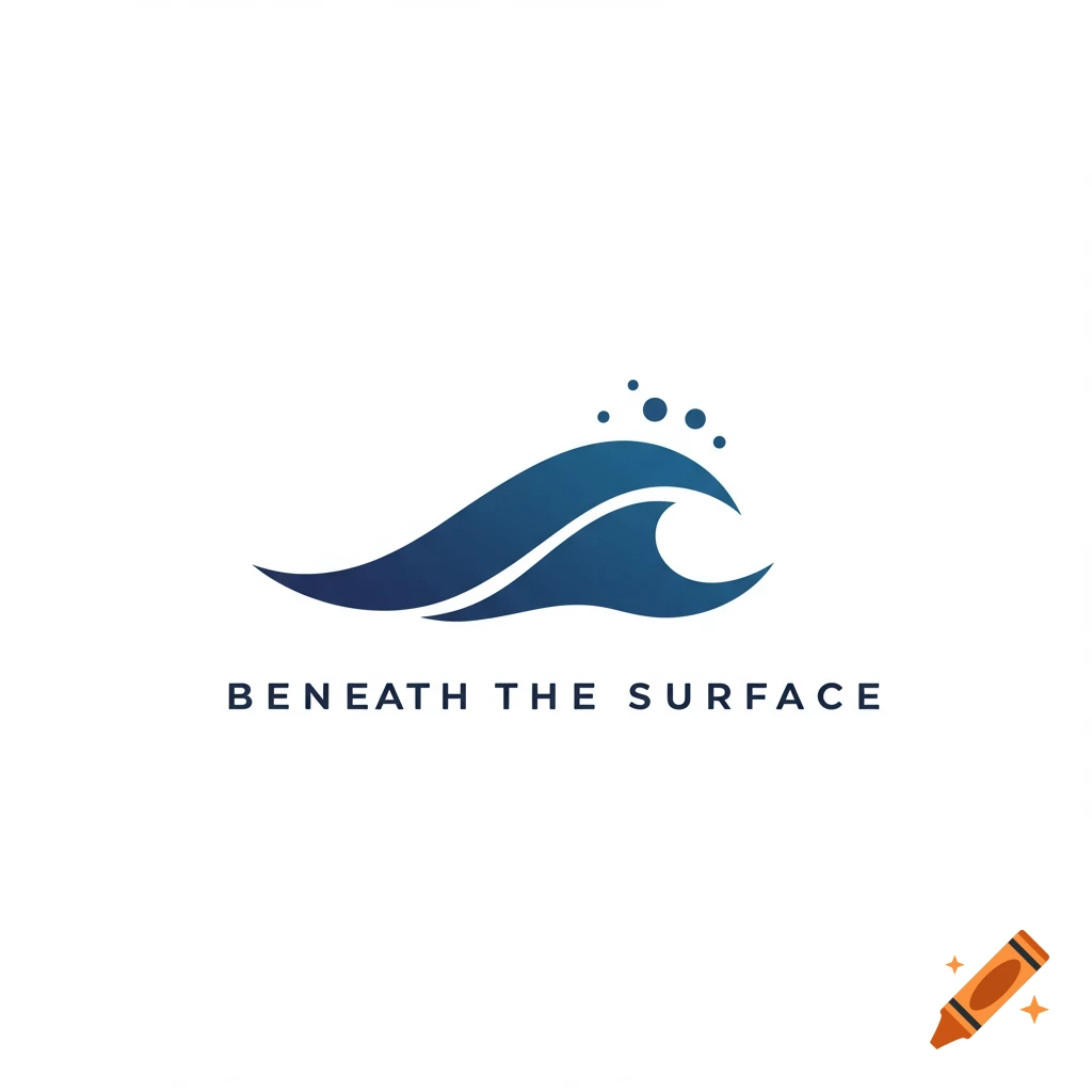 Abstract logo featuring a blue wave design and the text 'Beneath the Surface'.