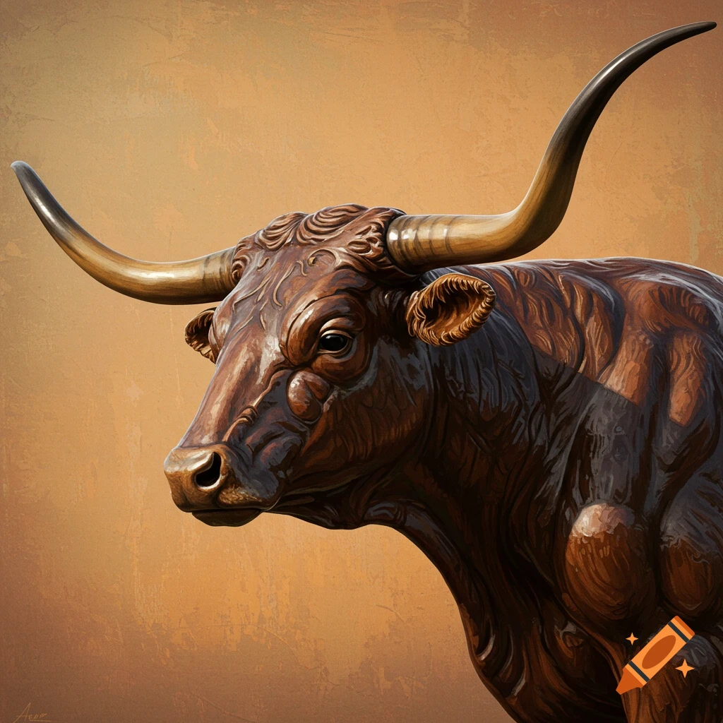 A realistic longhorn statue