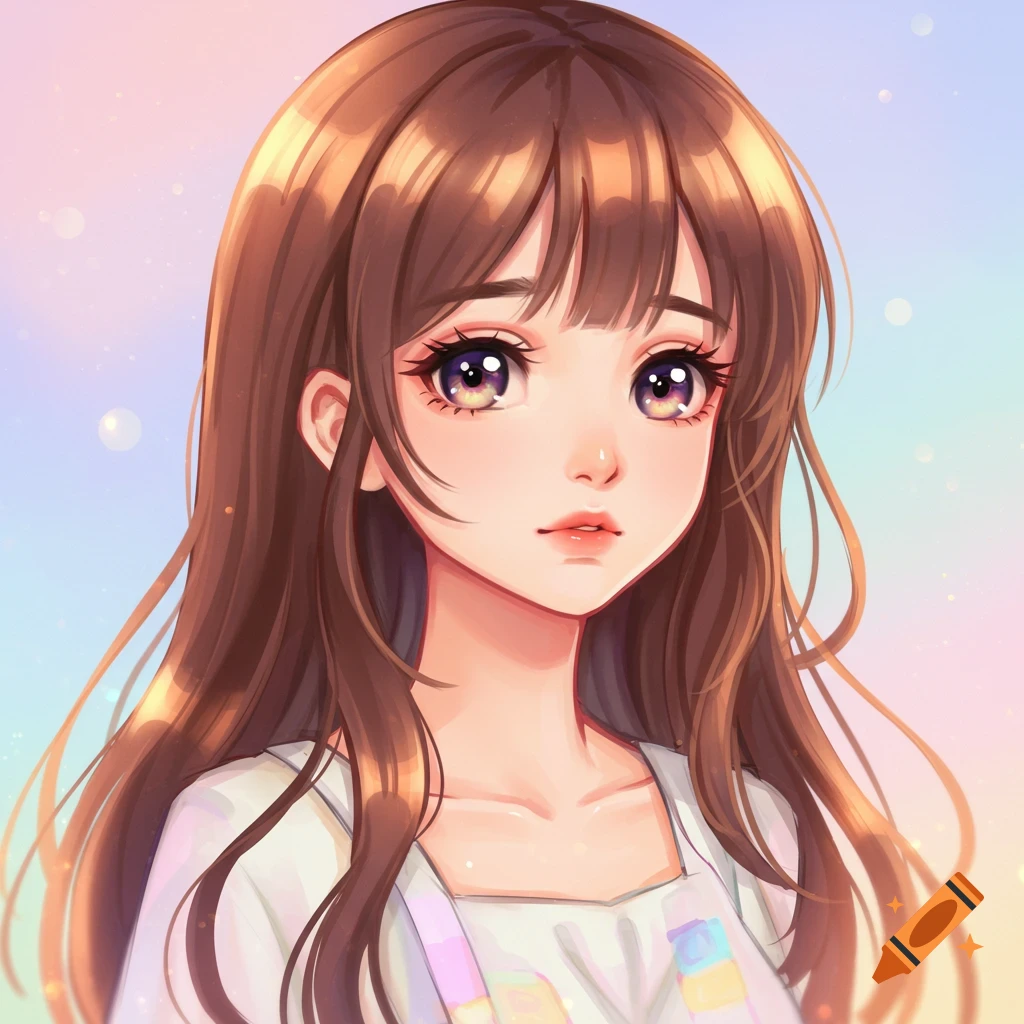 Anime girl with brown hair