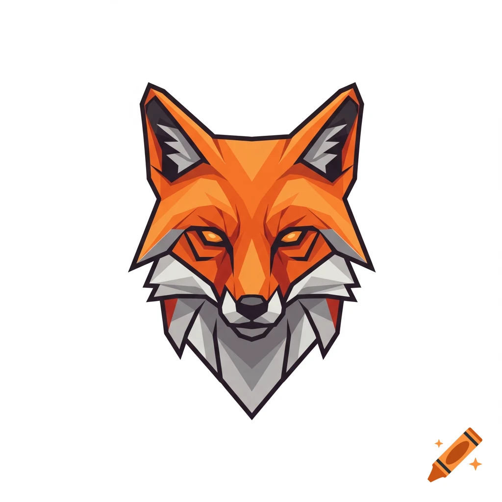 A geometric logo of a fox head.