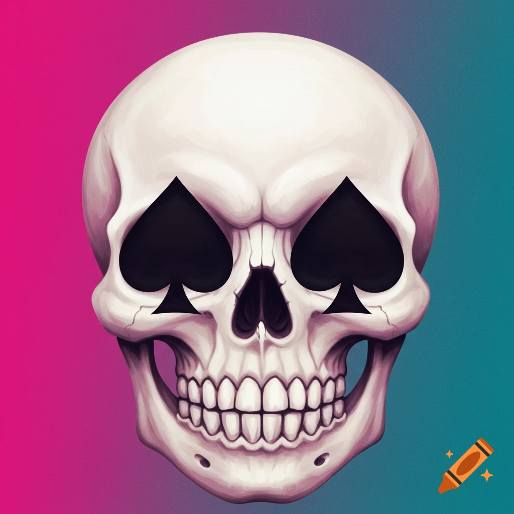 Skull emoji with spade nose