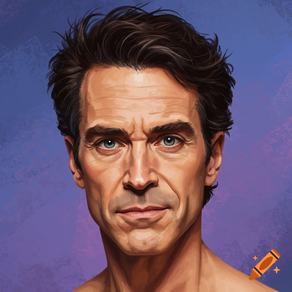 Headshot of a man against a purple background.