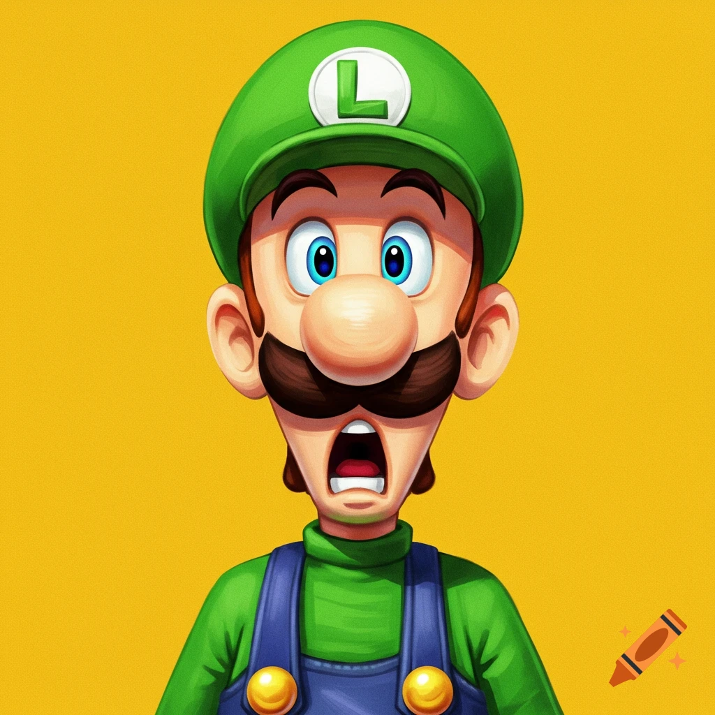 Luigi looking surprised.