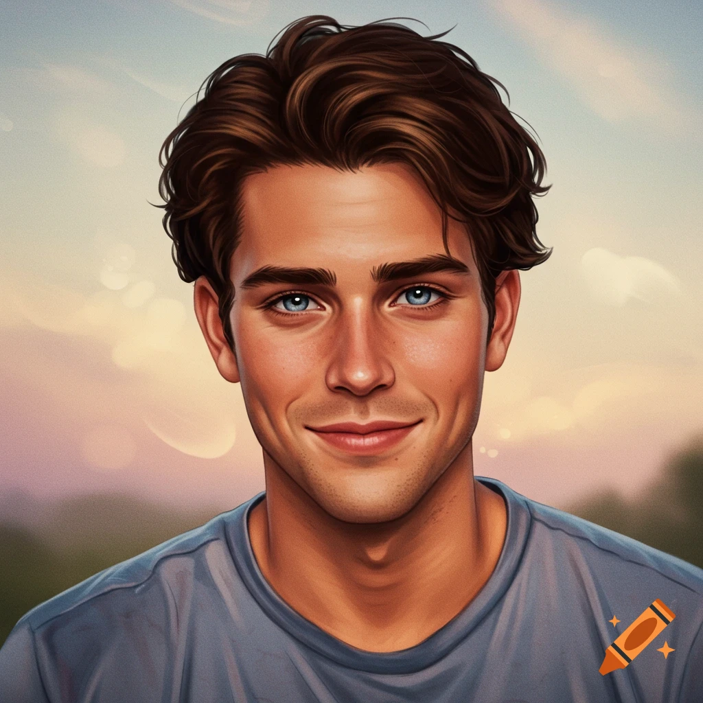 A portrait of a young man smiling.