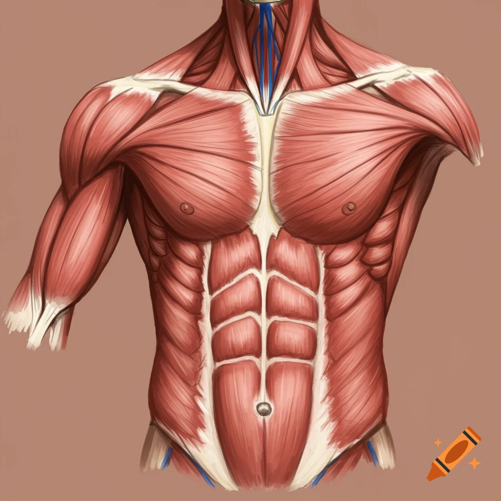 Image of the human muscular system torso.