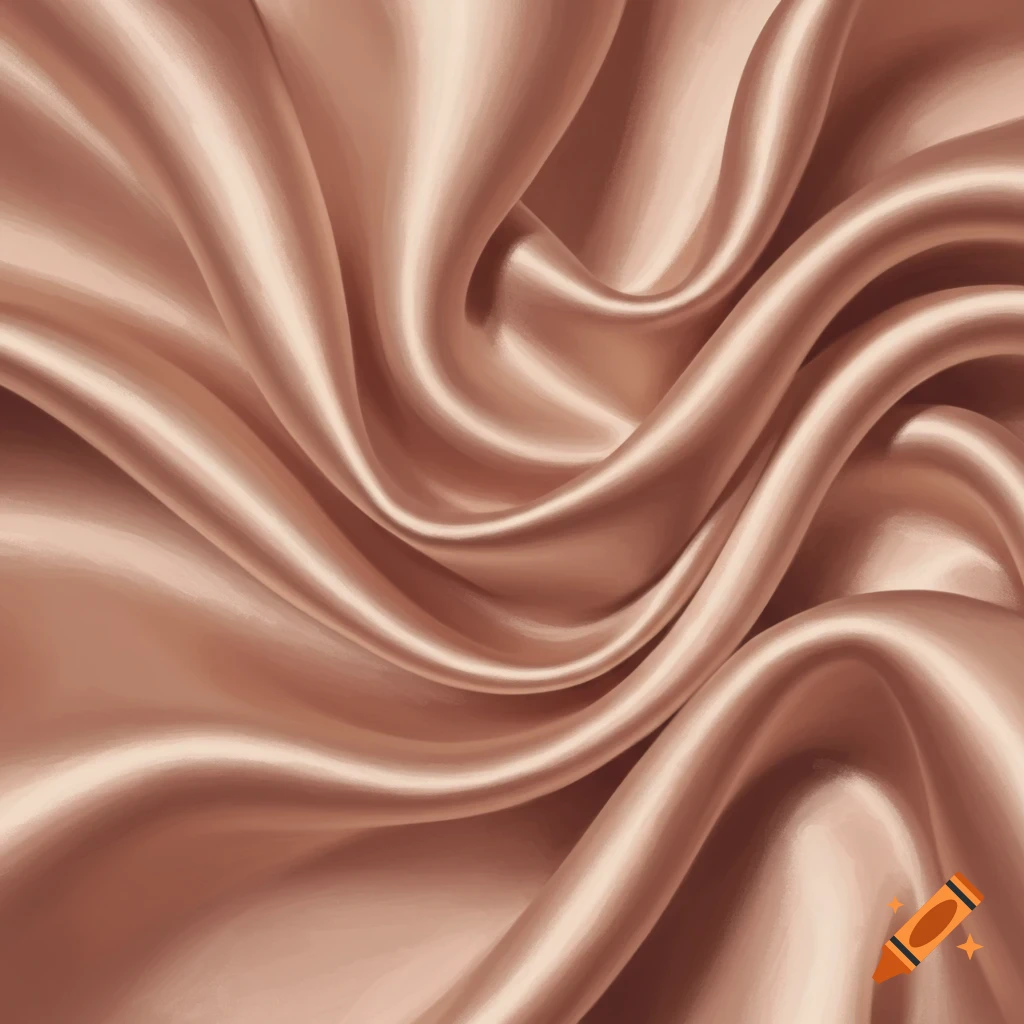 Close-up of draped rose gold satin fabric